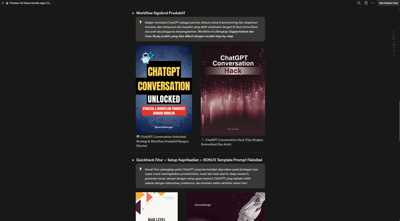Preview materi workflow ngobrol produktif di ChatGPT