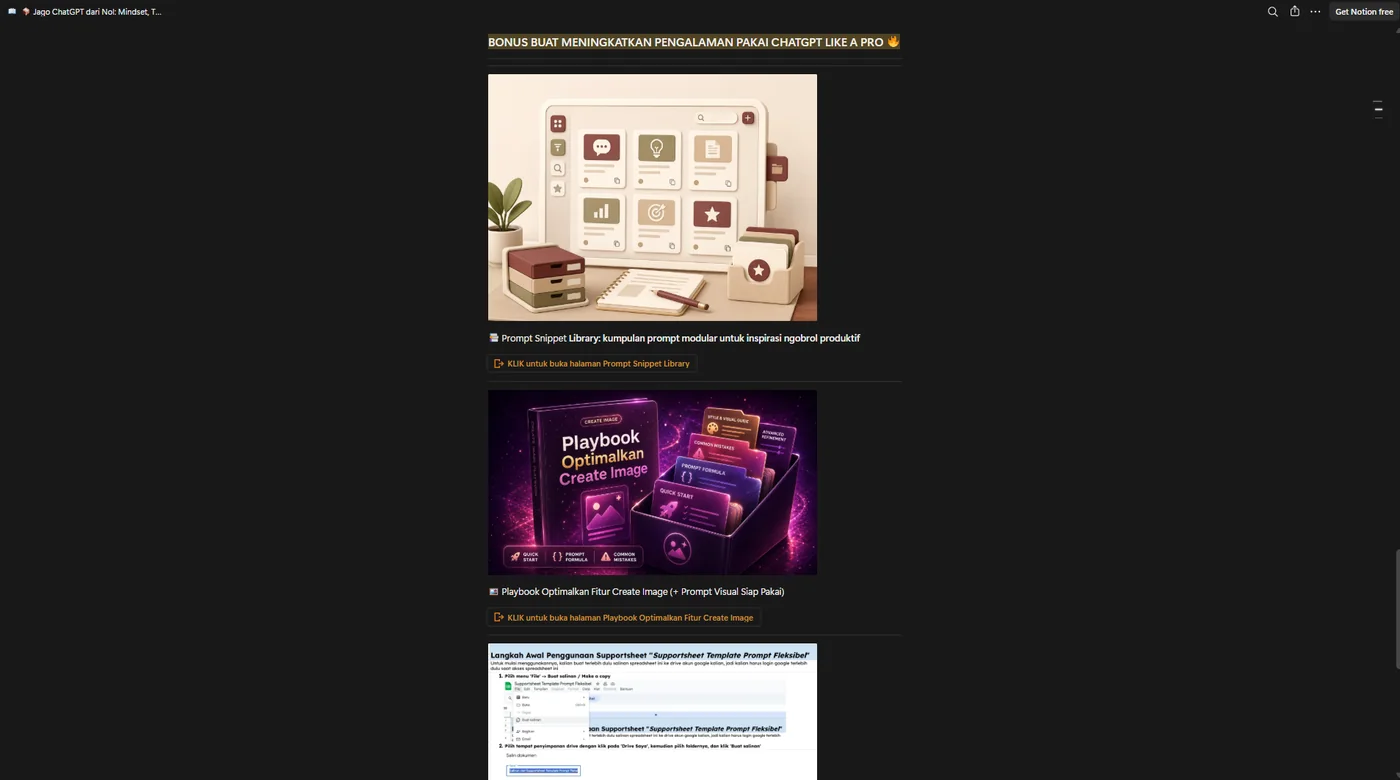 Preview Prompt Snippet Library dan Playbook Optimalkan Create Image